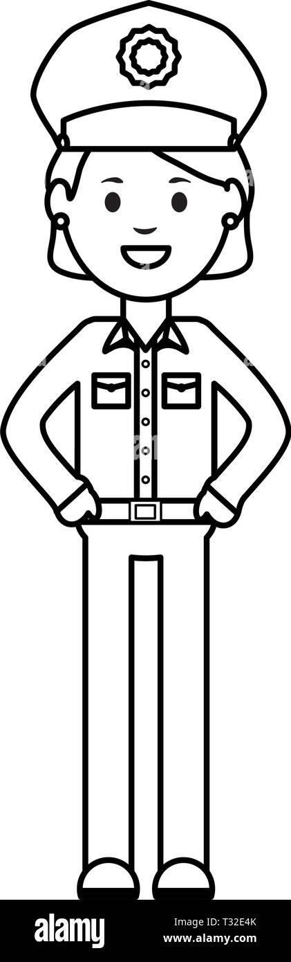 female police officer avatar character vector illustration design Stock Vector