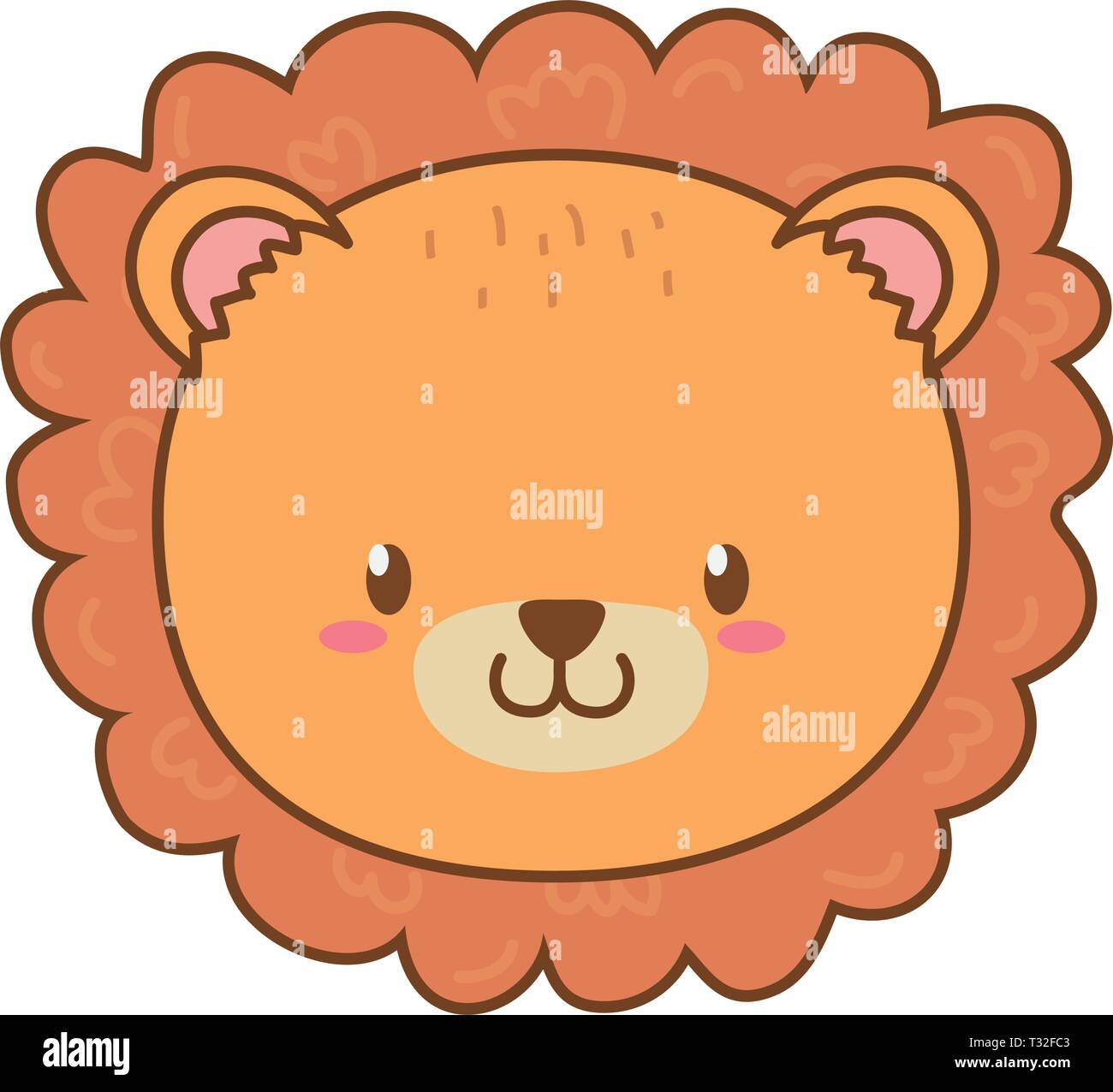 cute little animal lion face cartoon vector illustration graphic design  Stock Vector Image & Art - Alamy