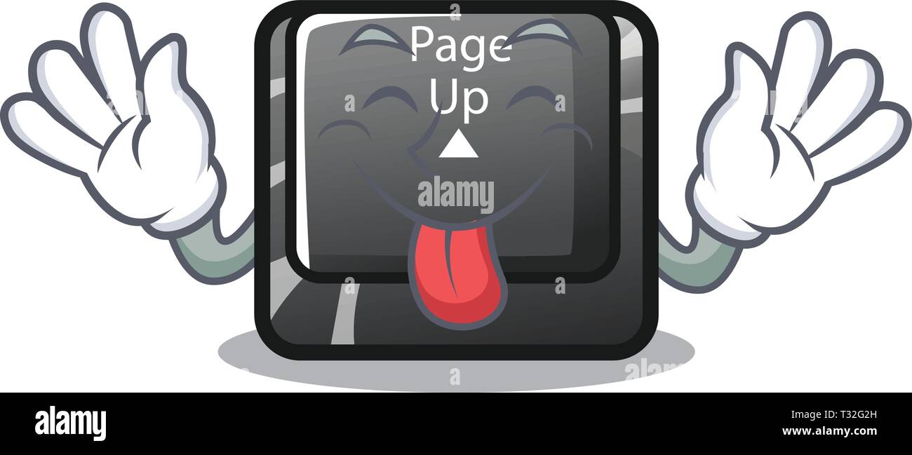 Tongue out button page up the keyboard mascot Stock Vector Image & Art Alamy