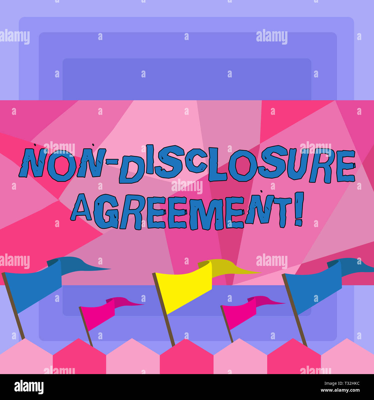 Handwriting text Non Disclosure Agreement. Conceptual photo parties agree not disclose confidential information Blank Solid Colorful Pennant Streamer  Stock Photo