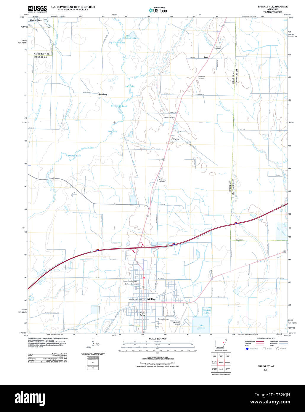 Brinkley arkansas map hires stock photography and images Alamy