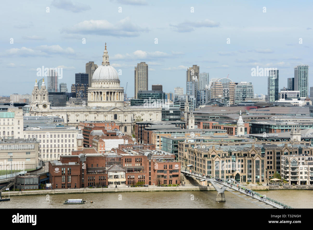 St Paul's Cathedral and the City of London skyline, London, UK Stock Photo