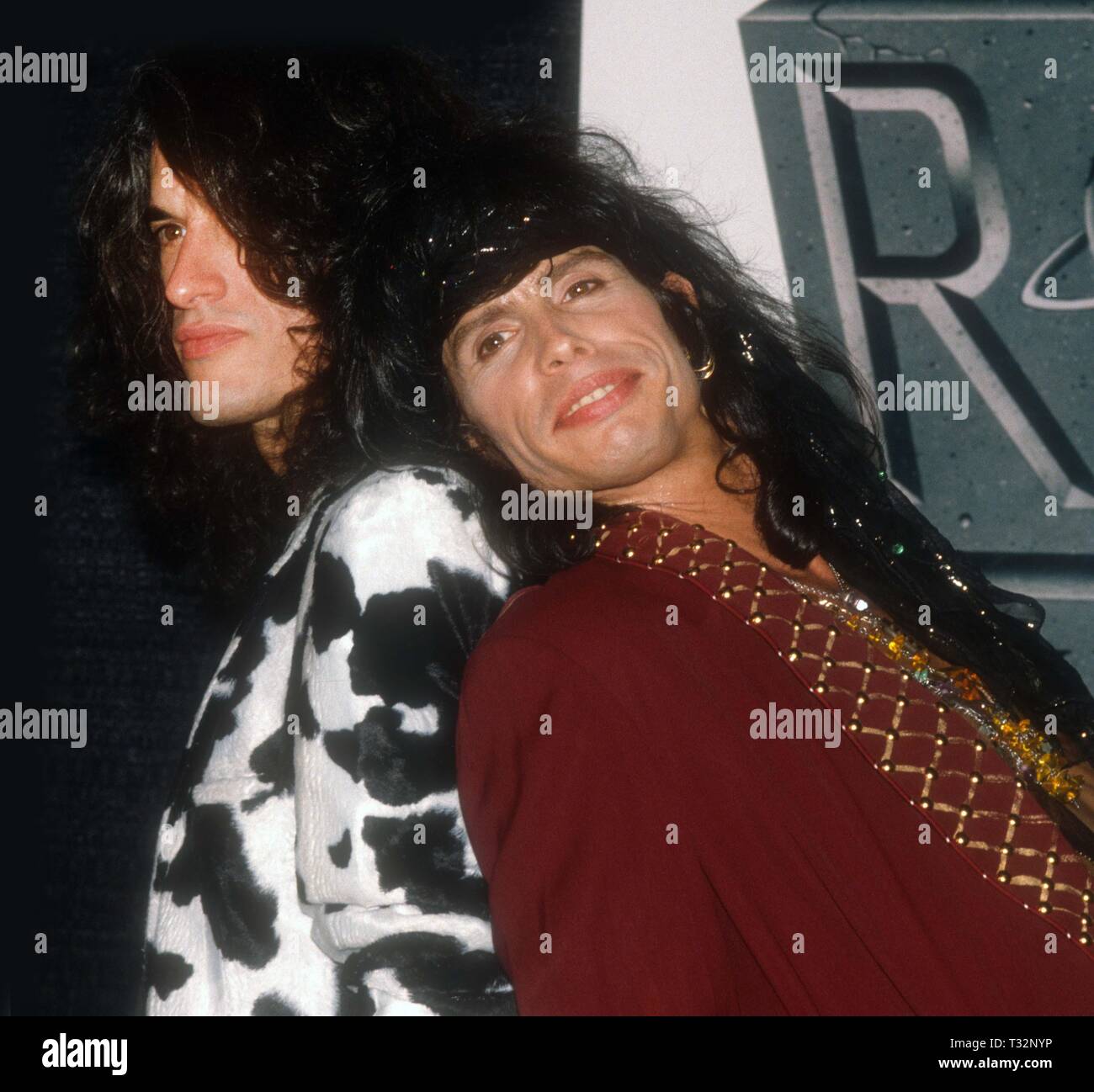 Joe Perry and Steven Tyler 1990 Photo By John Barrett/PHOTOlink Stock Photo  - Alamy