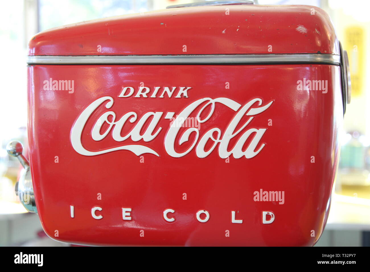 Old fashion coca cola cooler Stock Photo