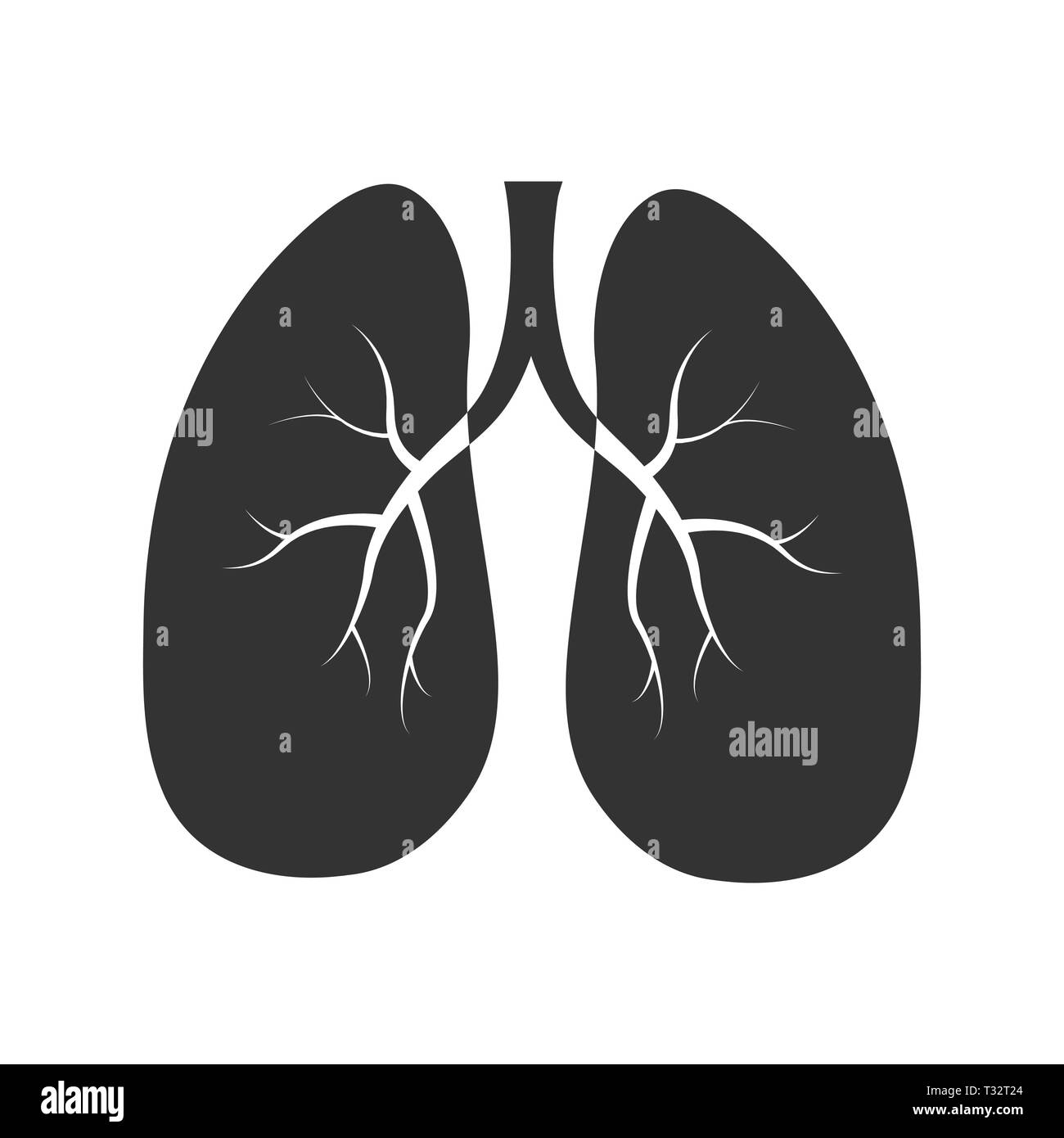 Lungs icon vector illustration eps10, flat design Stock Vector
