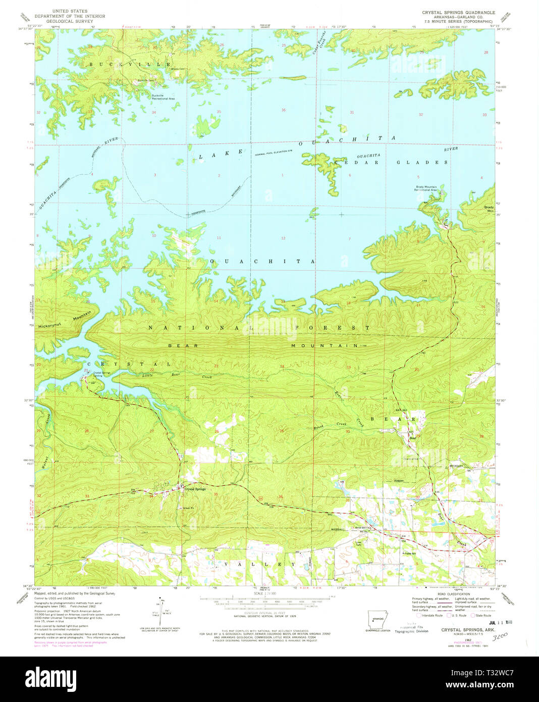 Map of crystal springs hi res stock - Usgs Topo Map Arkansas Ar Crystal Springs 258279 1962 24000 Restoration T32WC7 