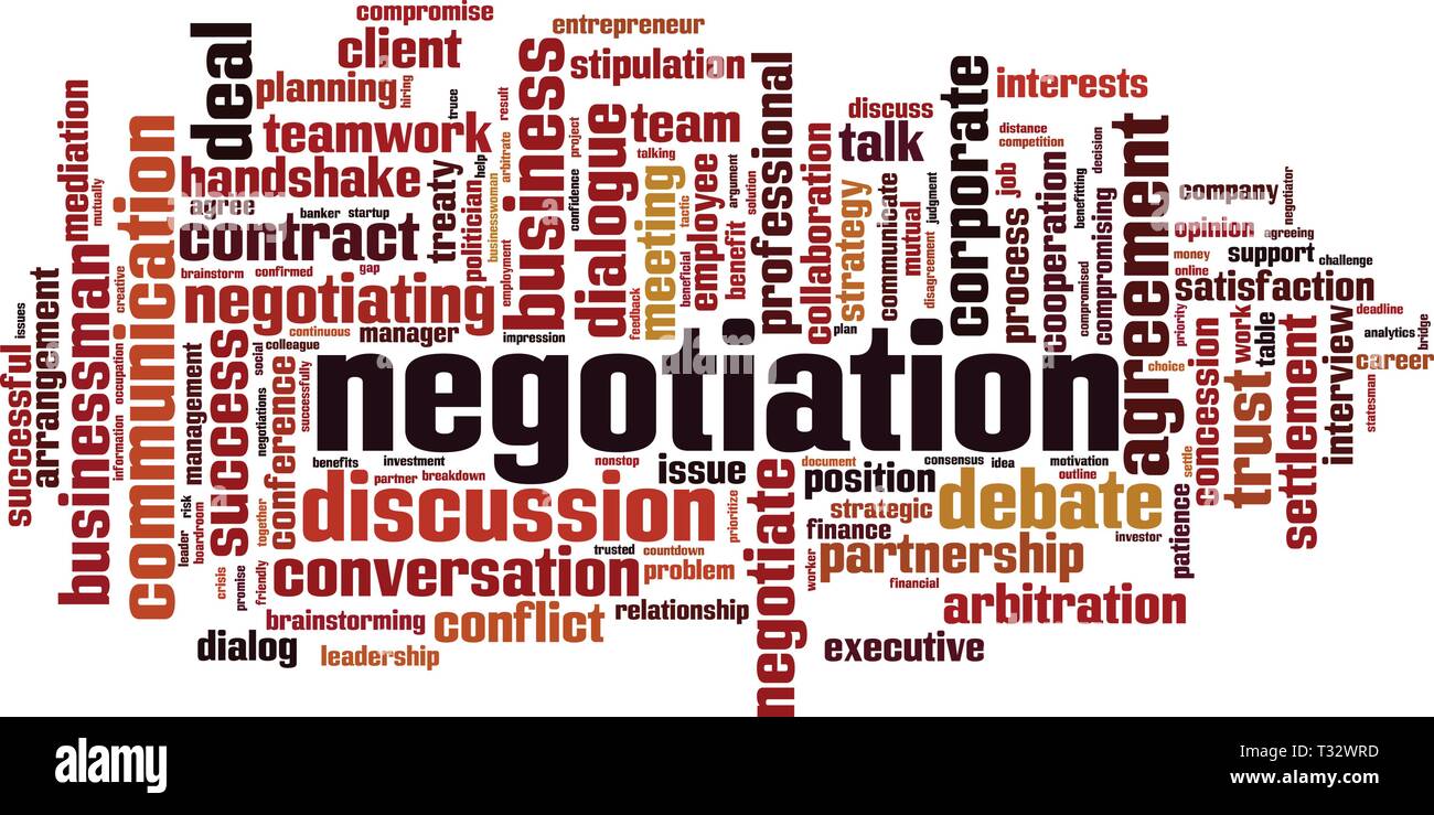 Negotiation word cloud concept. Collage made of words about negotiation