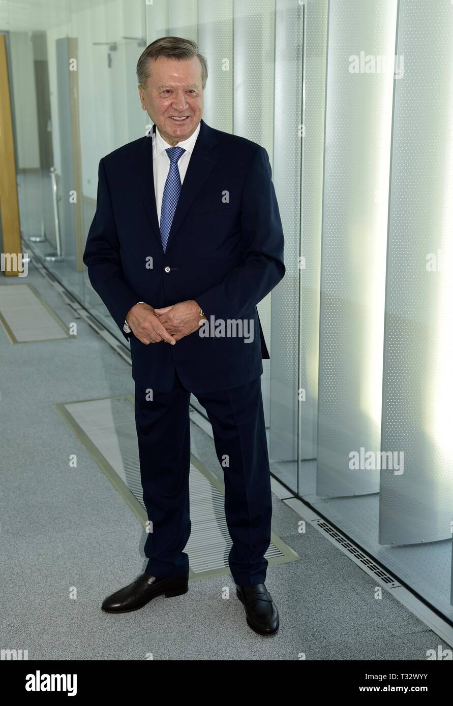 President of Gazprom, Viktor Zubkov in Milan. The company is the main oil supplier in Russia Featuring: Viktor Zubkov Where: Milan, Italy When: 05 Mar 2019 Credit: IPA/WENN.com **Only available for publication in UK, USA, Germany, Austria, Switzerland** Stock Photo