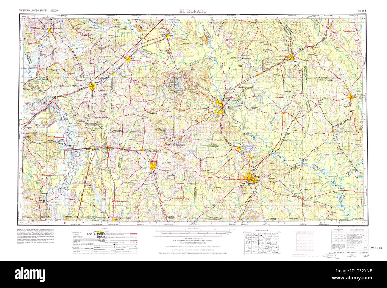 USGS TOPO Map Arkansas AR El Dorado 260588 1953 250000 Restoration ...