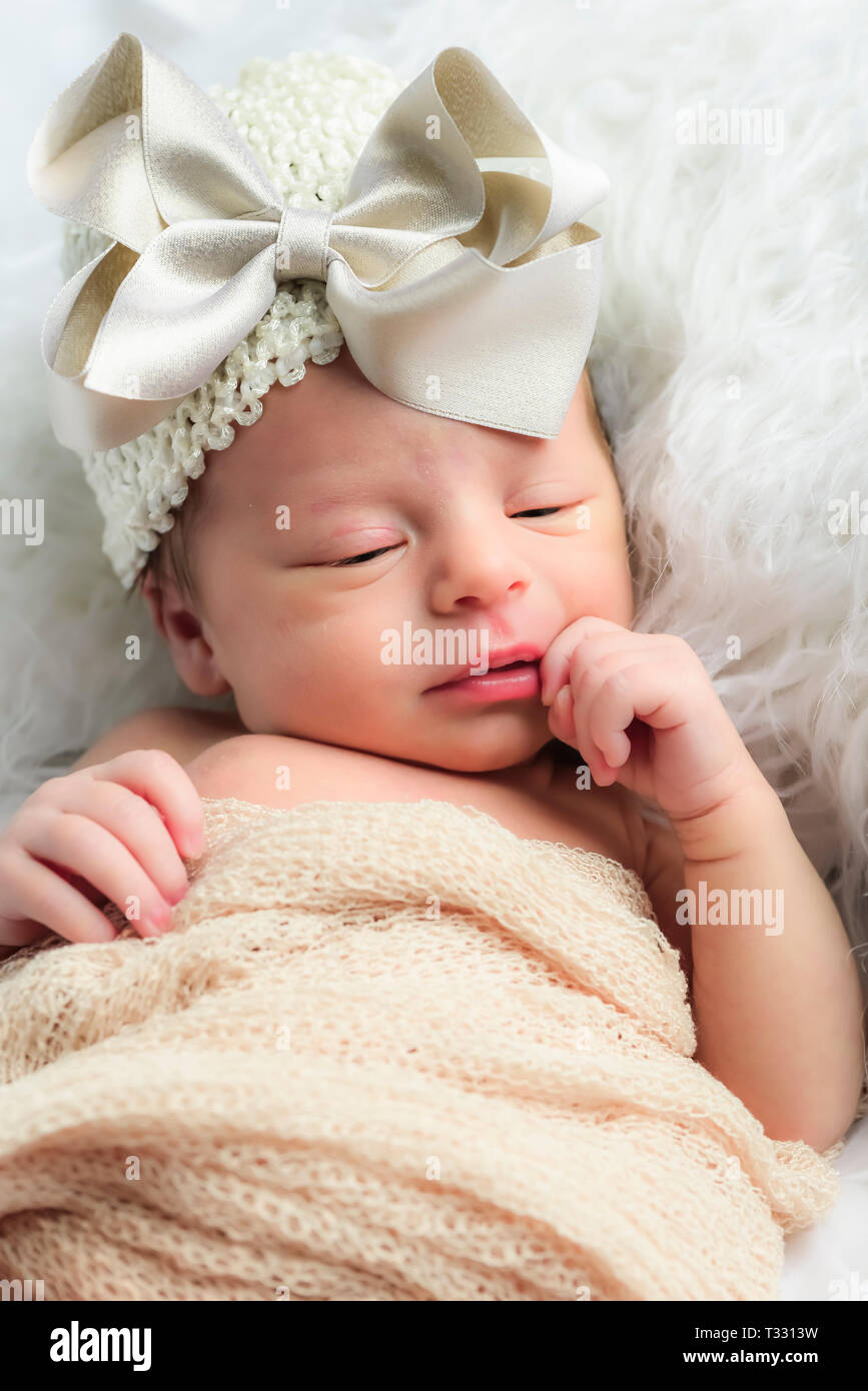 baby girl with big bow