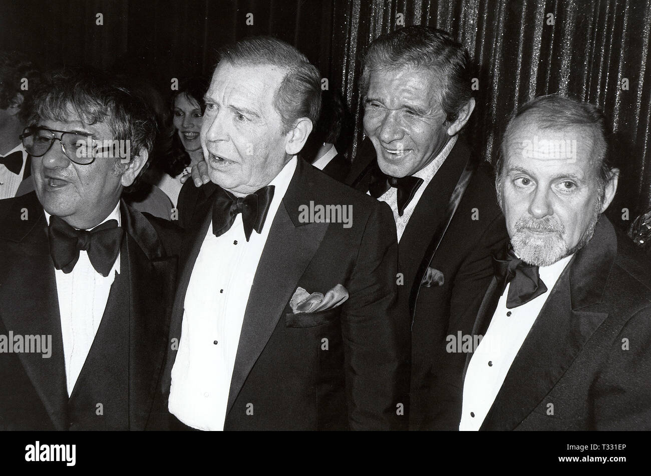 Buddy Hackett, Milton Berle, Jan Murray and Bob Fosse attends the