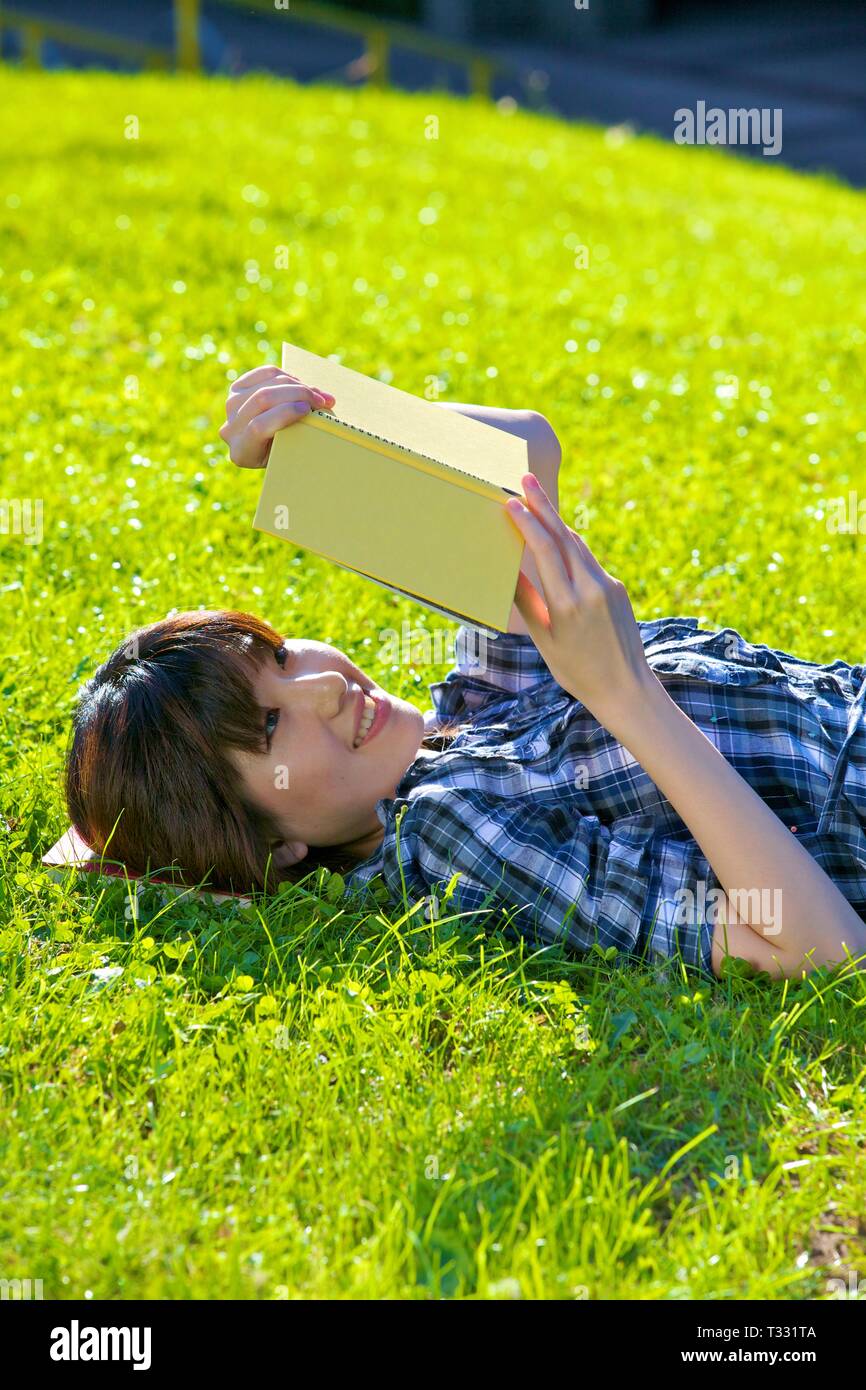 Asian Female Student Studying Stock Photo
