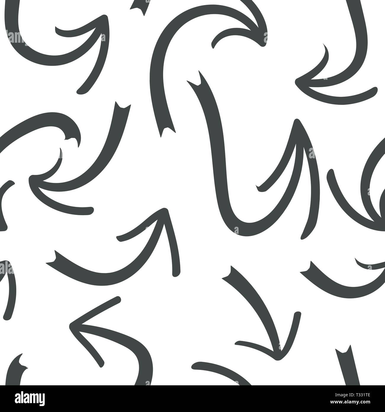 Hand drawn arrow seamless pattern. Creative abstract background. Vector illustration. eps10 Stock Vector