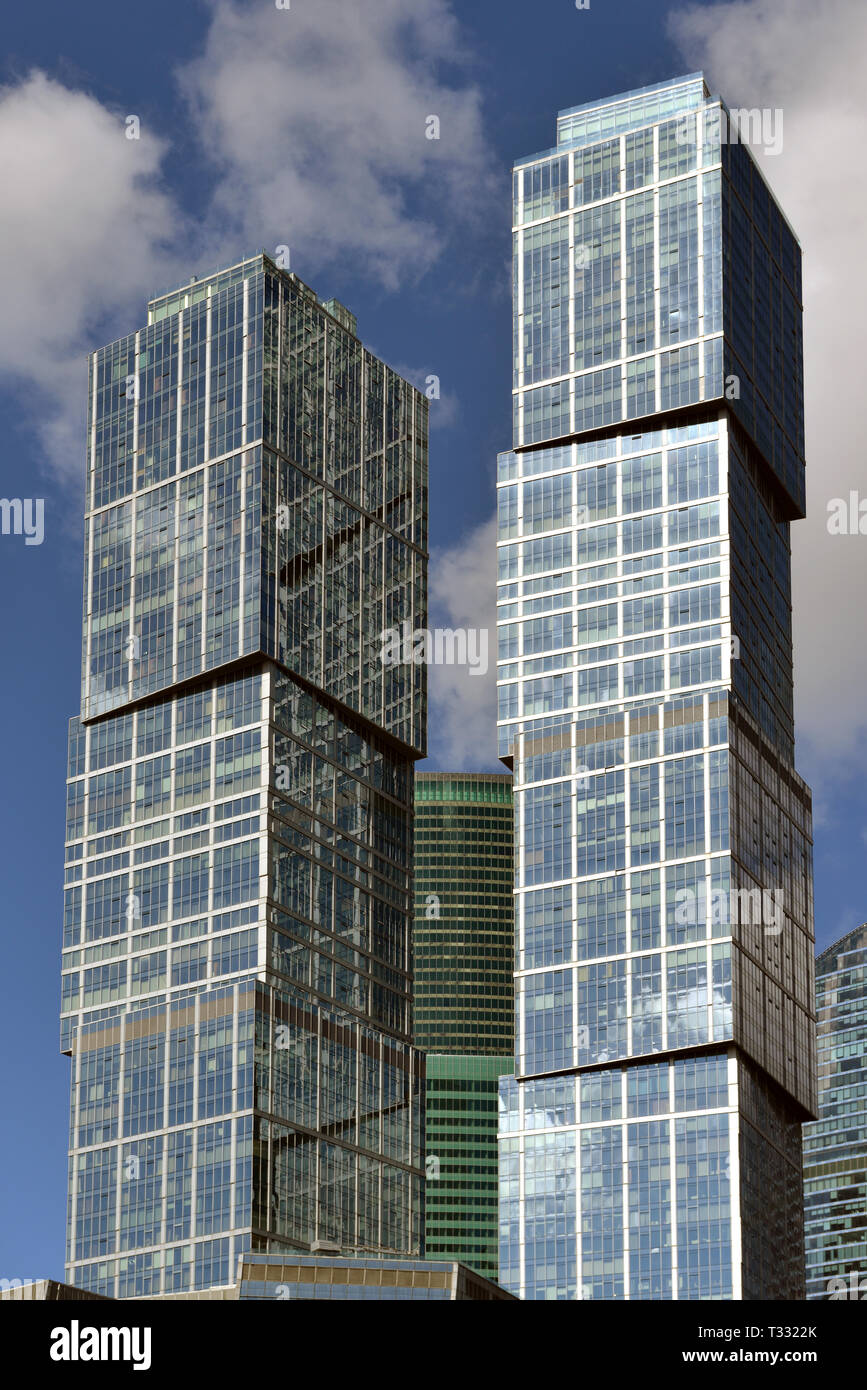 City of Capitals in Moscow International Business Center (MIBC) against  blue sky and clouds Stock Photo - Alamy, image size:867x1390