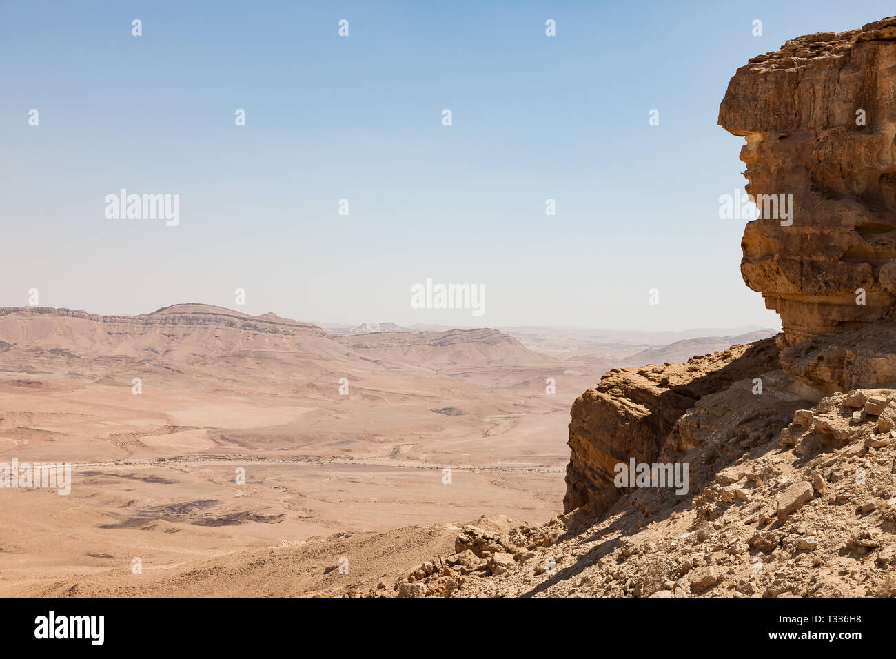 desert landscape of the Ramon Crater (Makhtesh Ramon), the largest in ...