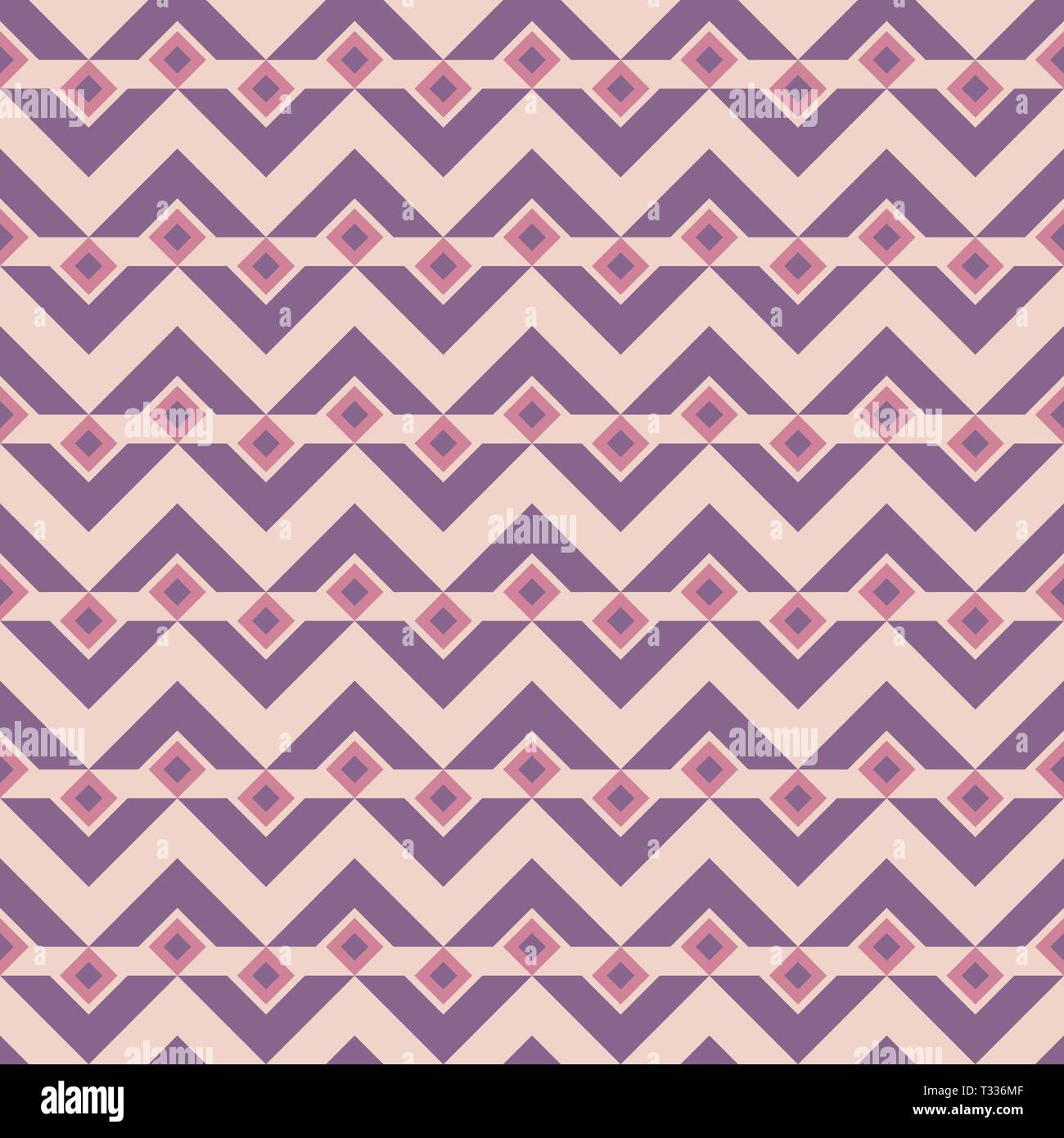 Abstract seamless pattern. Stylish texture. Repeating geometric ornament of rhombuses and triangular elements. Ethnic pattern. Pastel colors. Vector. Stock Vector