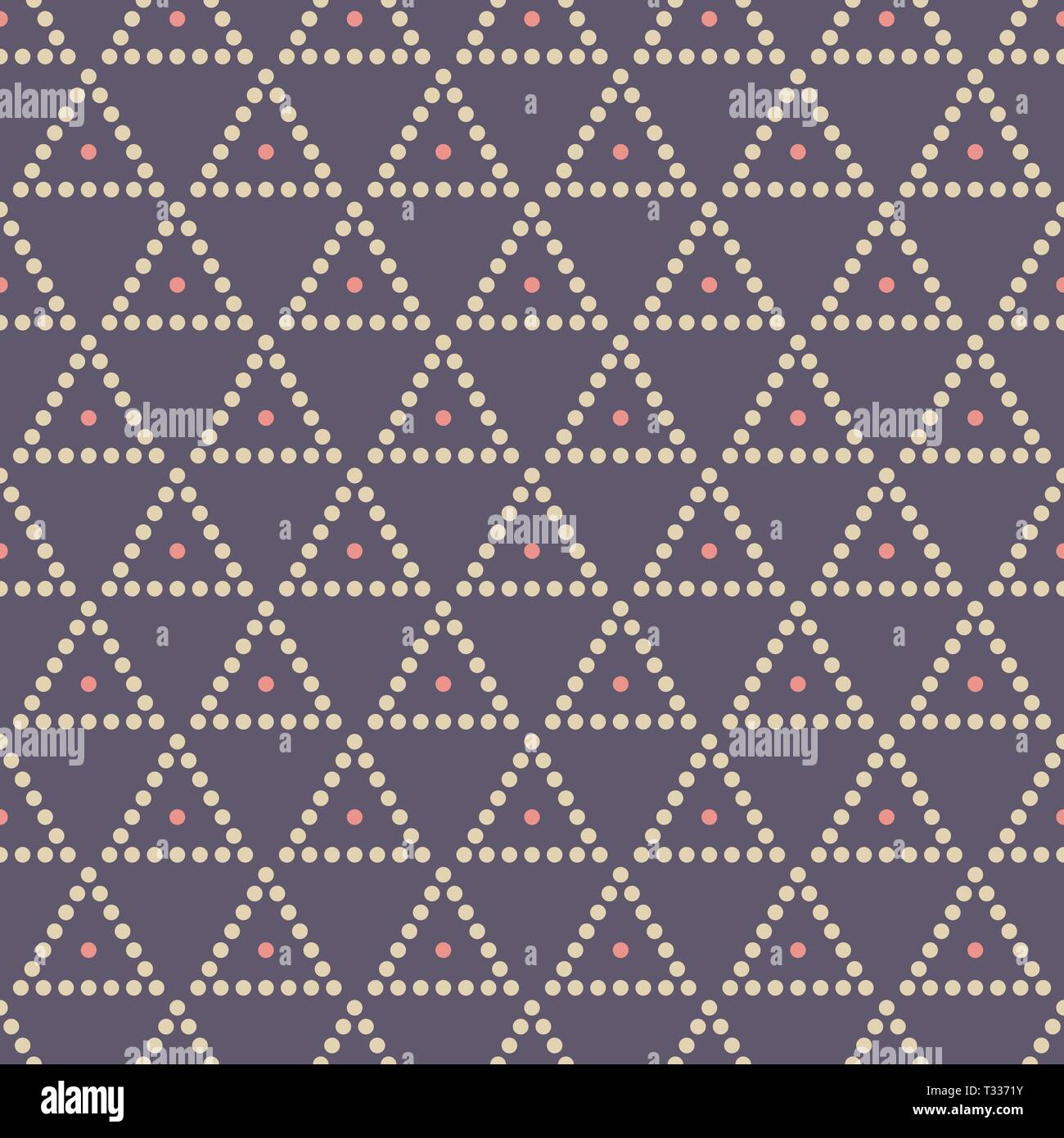 Abstract seamless color pattern. Modern stylish texture. Repeating geometric tiles with dotted triangles. Simple minimalistic vector background. Stock Vector