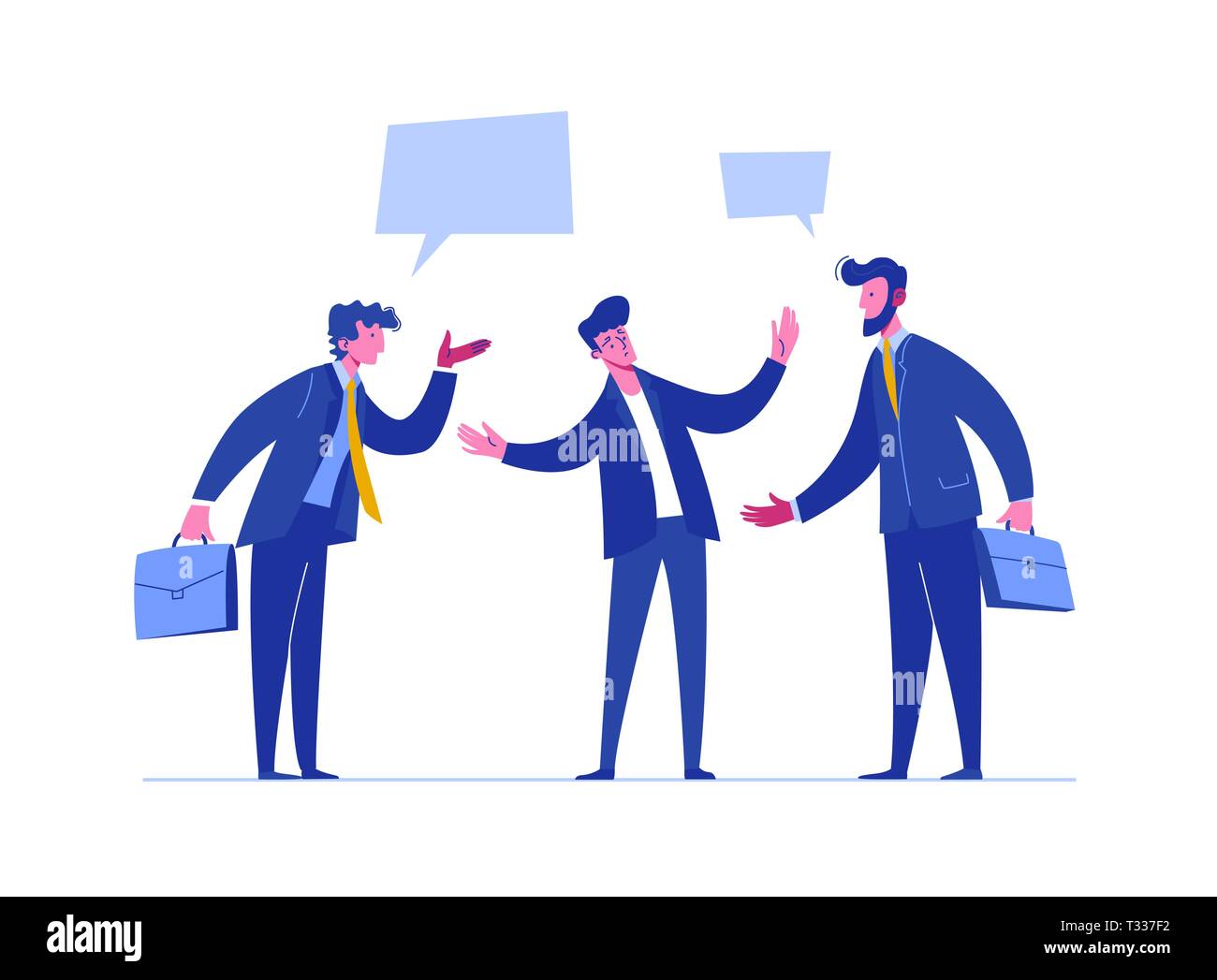 People Discussion Solve Relationship Conflict. Business Risk Time