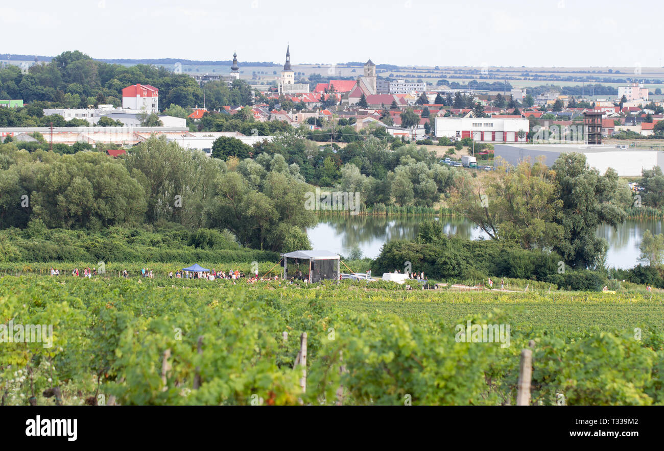 summer view of Pezinok town in Slovakia Stock Photo