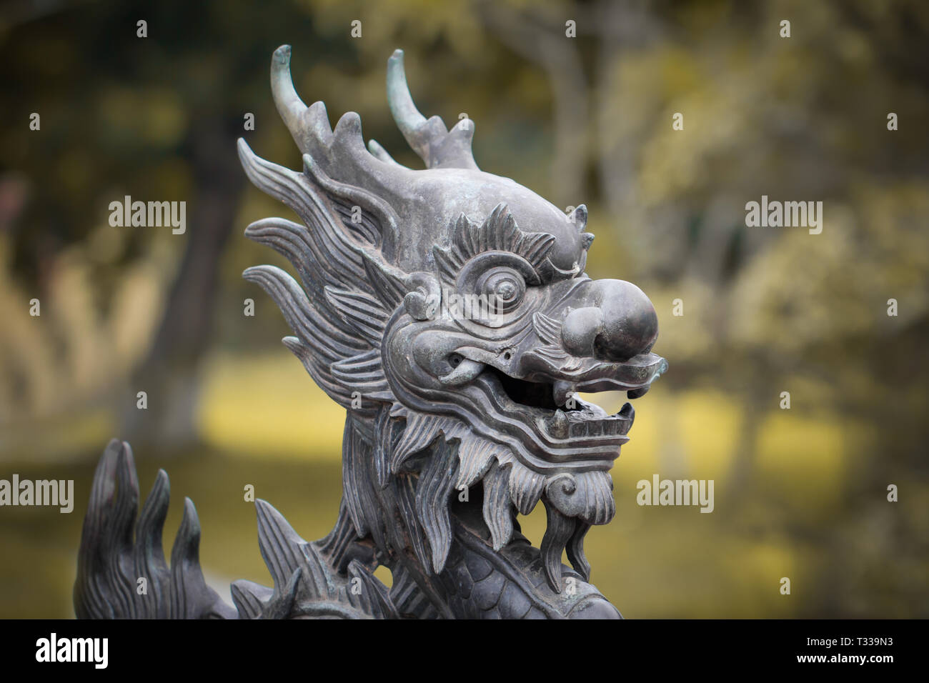 iron chinese dragon statue closeup Stock Photo Alamy