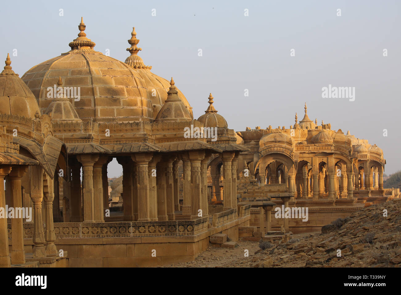 Bada Bagh, Jaisalmer, Rajasthan, India --- Cenotaphs old burial site of ...