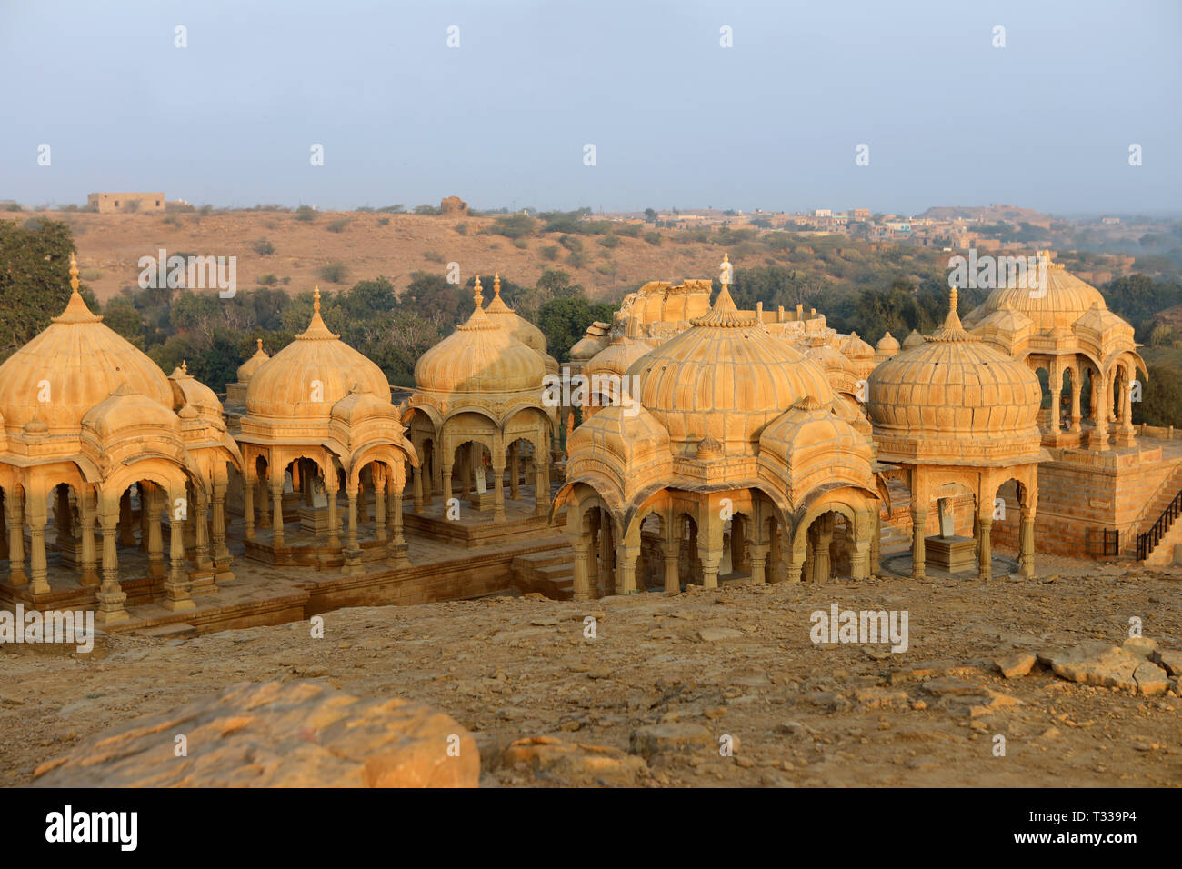 Bada Bagh, Jaisalmer, Rajasthan, India --- Cenotaphs old burial site of ...
