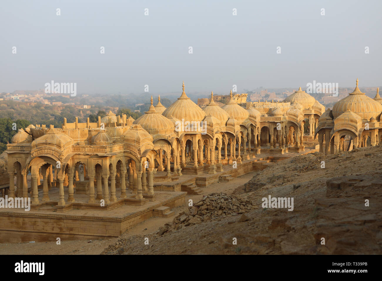 Bada Bagh, Jaisalmer, Rajasthan, India --- Cenotaphs old burial site of ...