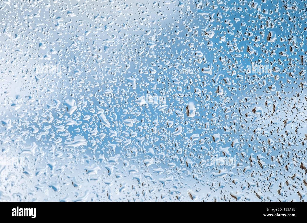 water drops on window glass texture or background Stock Photo