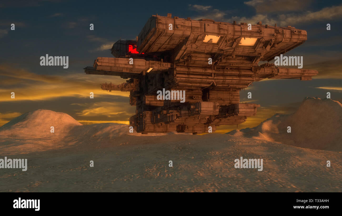 3d Render Alien Spaceship Concept Stock Photo Alamy