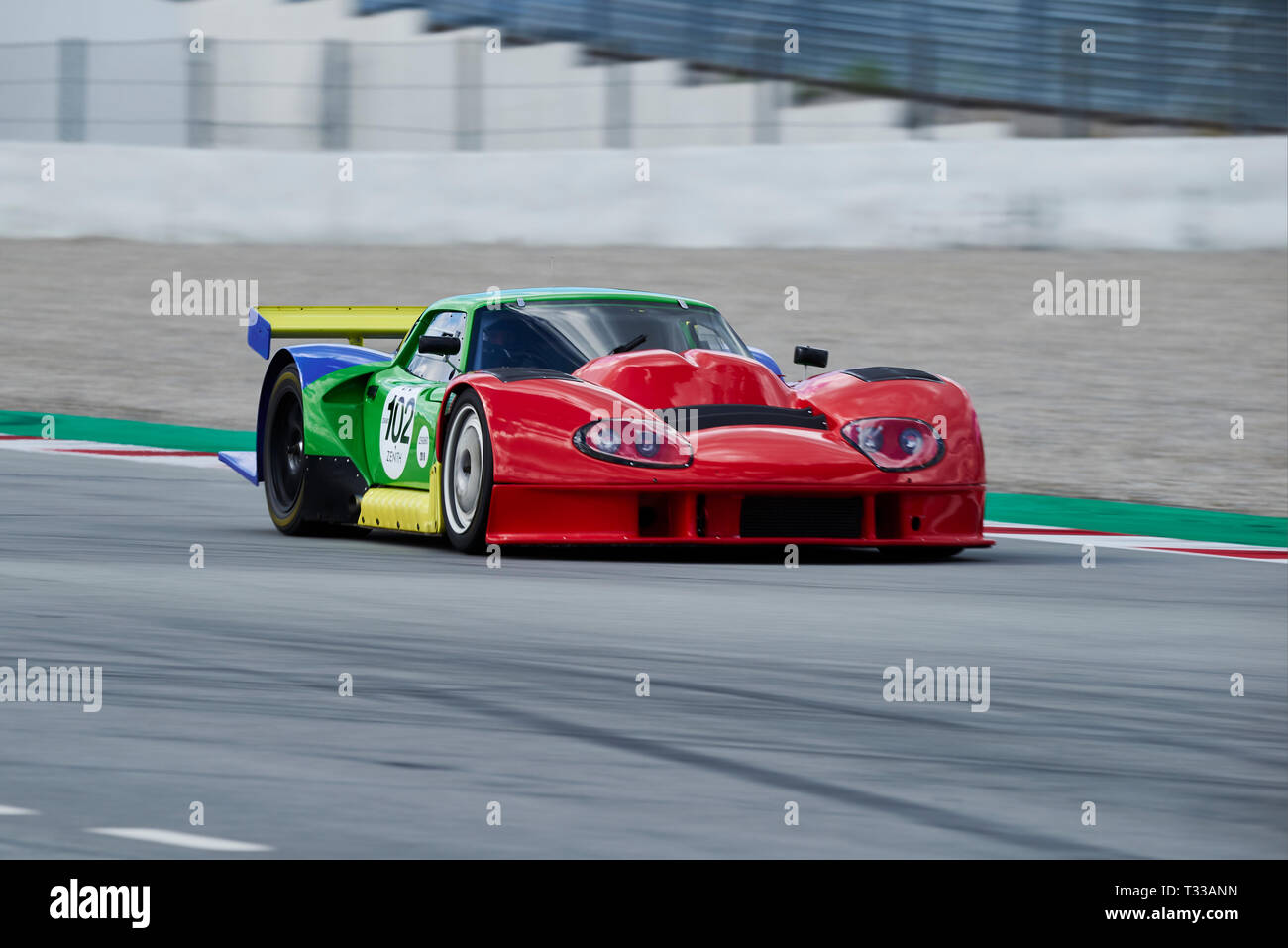 Barcelona, Spain. 6 April, 2019.Alexandre Leroy (BEL) driving the Marcos  LM600 1995 during the Espiritu de Montjuic at the Circuit of Catalunya. Cre  Stock Photo - Alamy