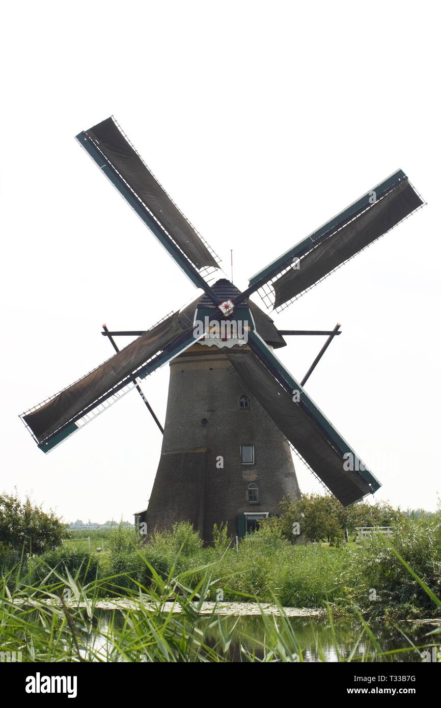 A beautiful, old, historic windmill, with four wings Stock Photo