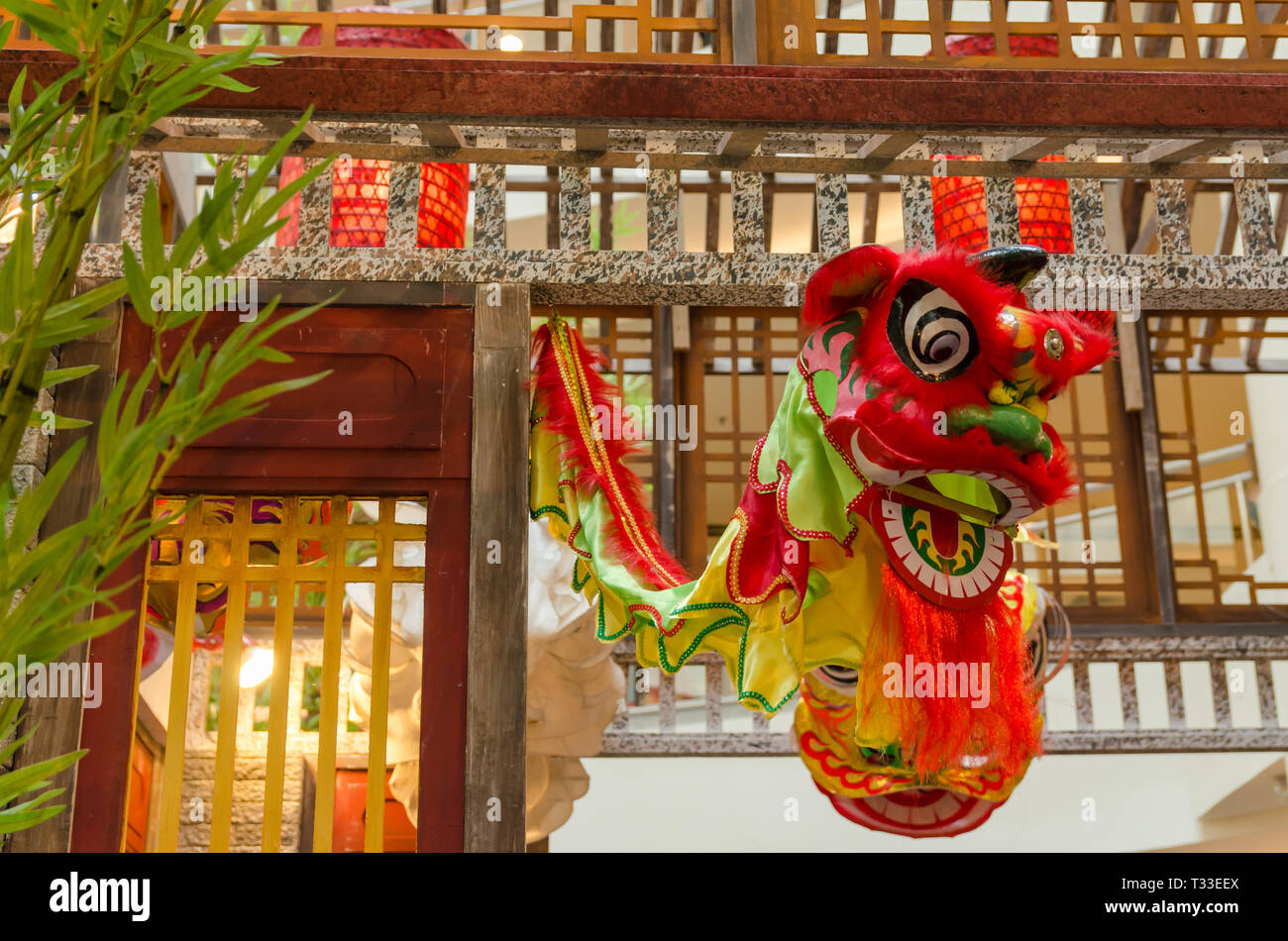 Premium Vector | Chinese Lion Dance Head China Lunar New Year Dragon ...