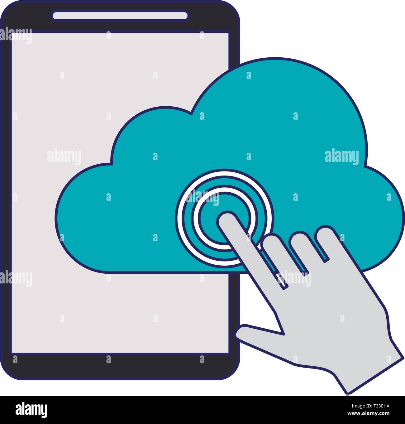 Cloud computing technology blue lines Stock Vector Image & Art - Alamy