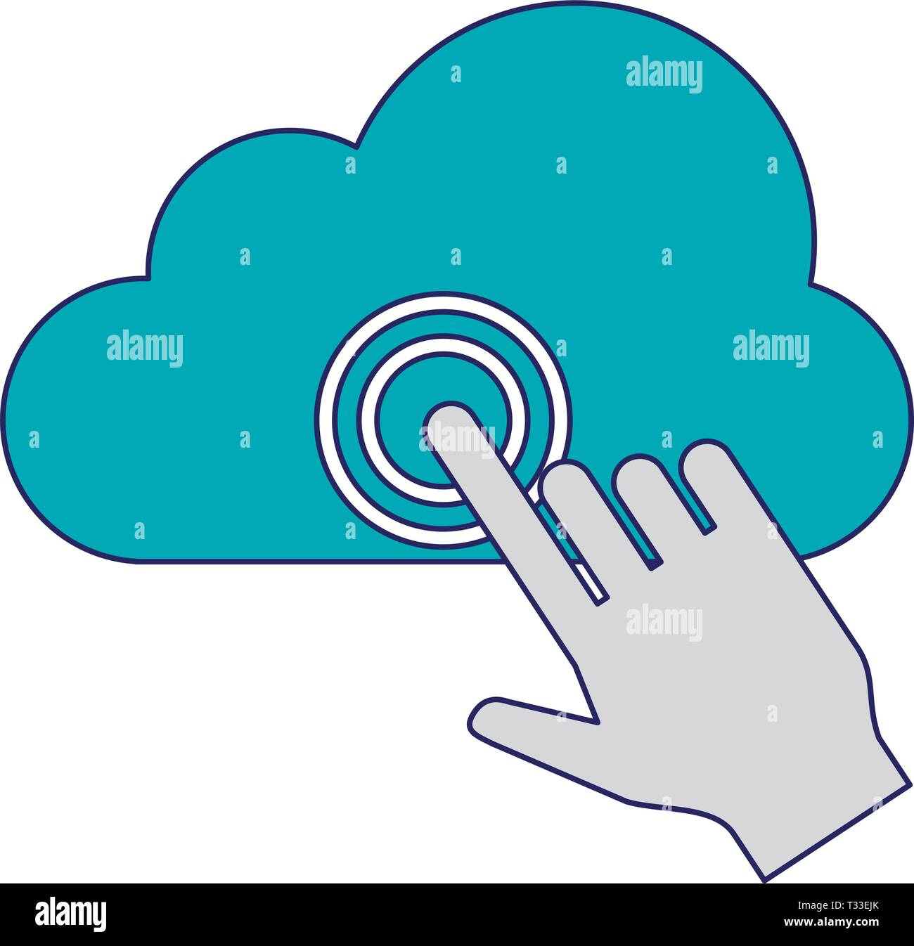 Cloud computing technology blue lines Stock Vector Image & Art - Alamy