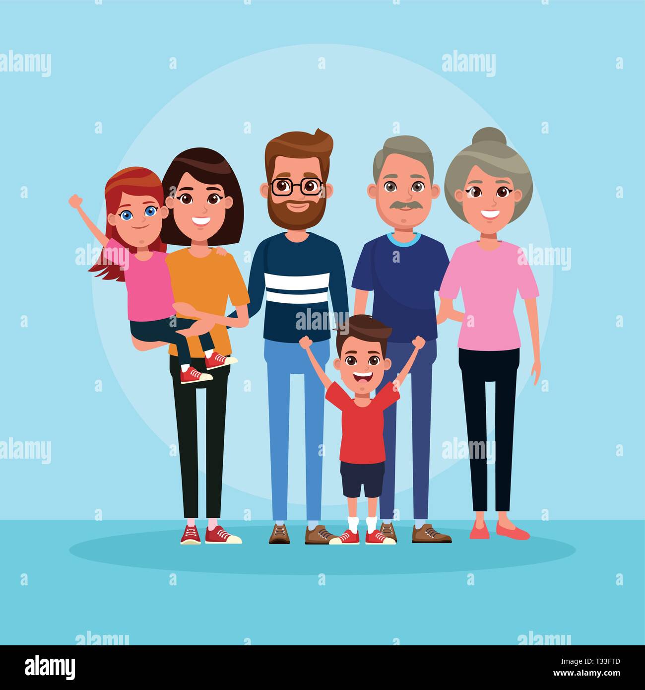 Family with kids cartoon Stock Vector Image &amp; Art - Alamy