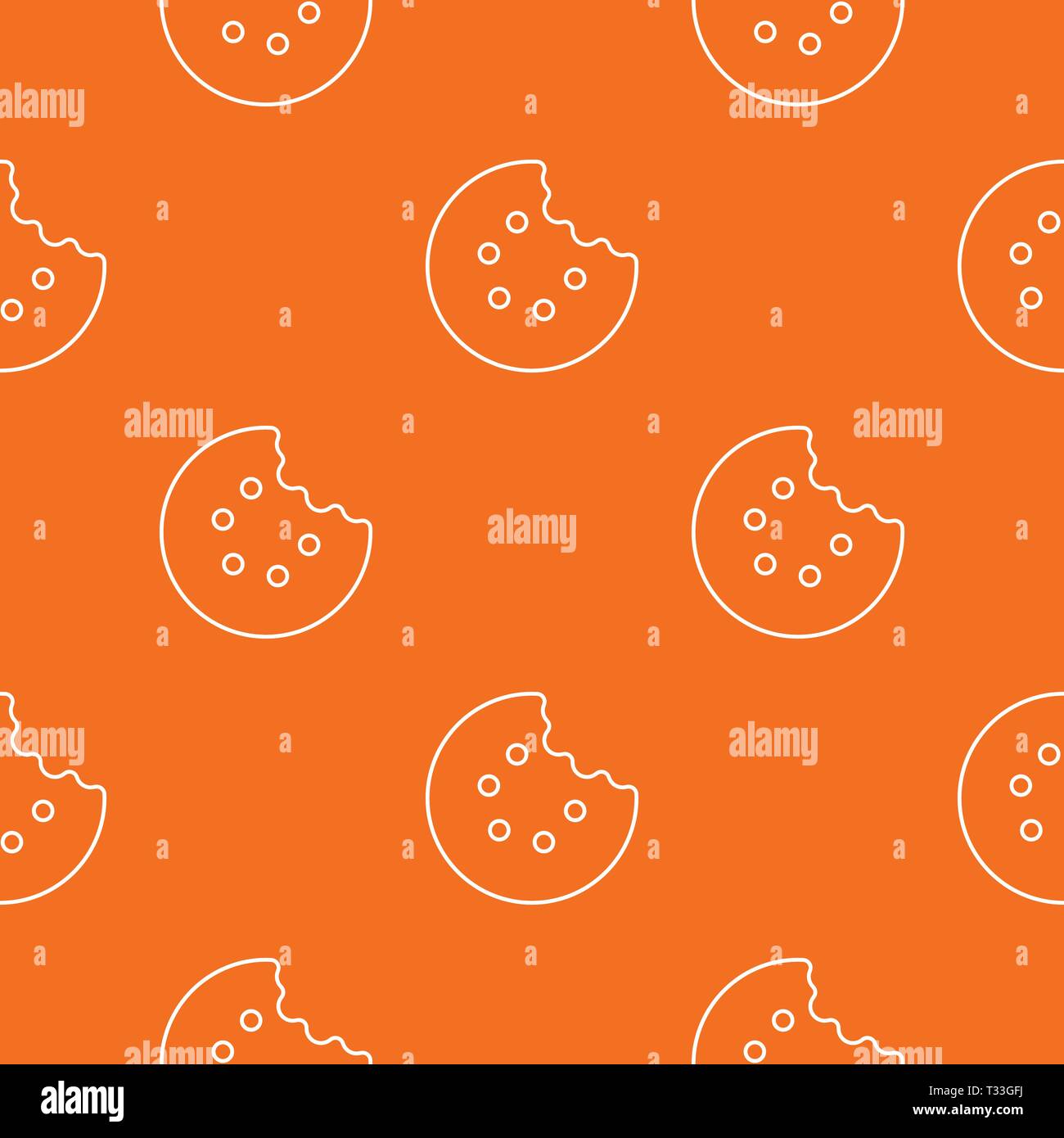 Bite biscuits pattern vector orange for any web design best Stock Vector