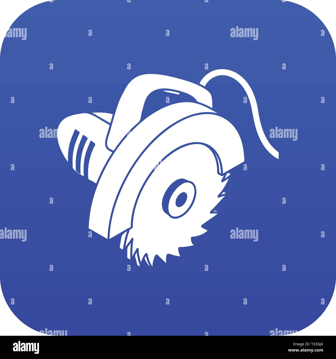 Circular saw icon blue vector isolated on white background Stock Vector