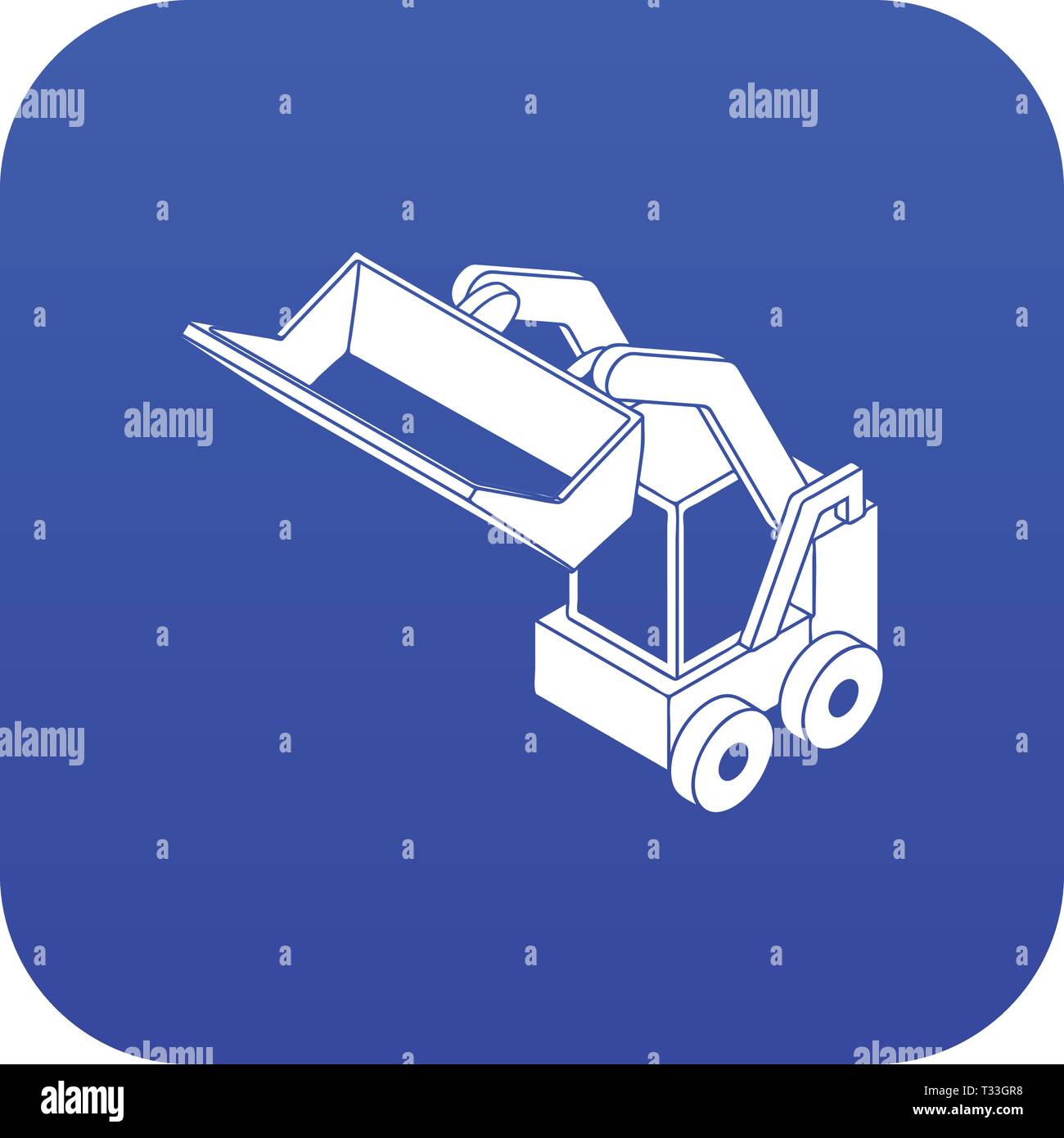 Bobcat machine icon blue vector isolated on white background Stock Vector