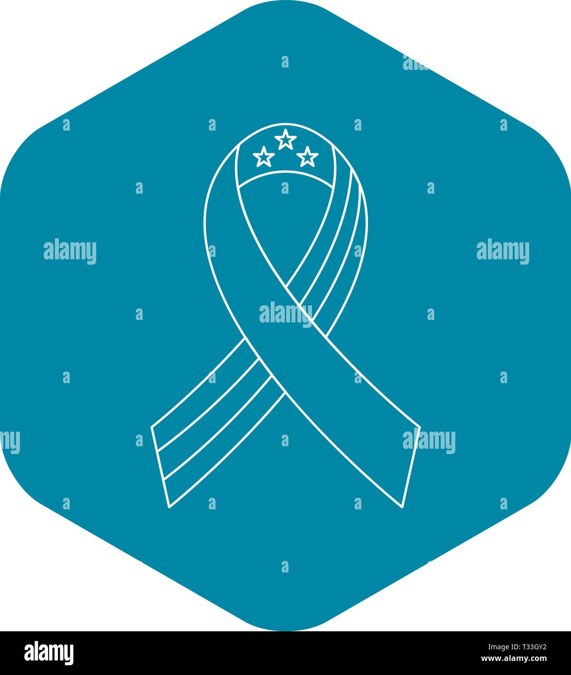 American ribbon icon. Outline illustration of american ribbon vector ...