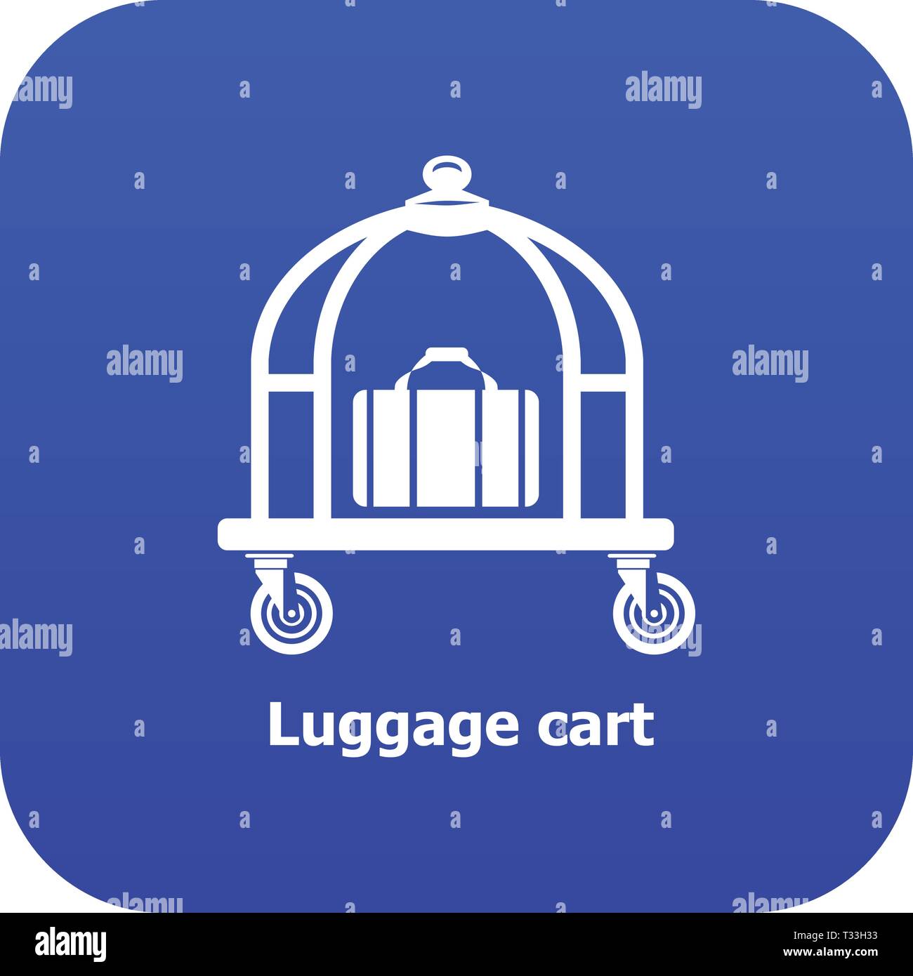 Luggage cart icon blue vector isolated on white background Stock Vector ...