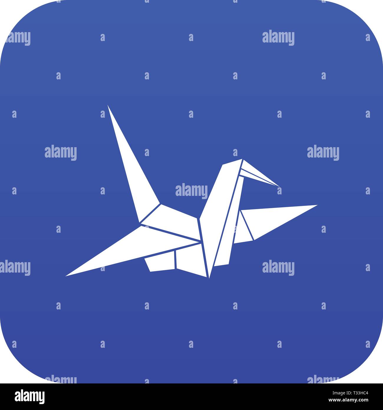 Bird origami icon digital blue for any design isolated on white vector ...