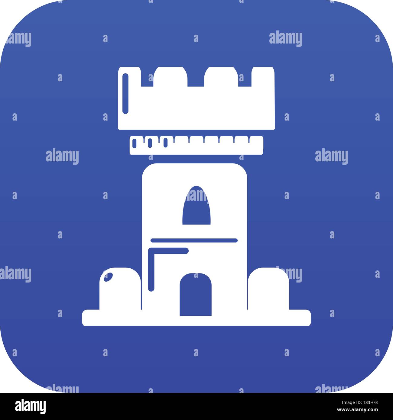 Castle tower icon blue vector isolated on white background Stock Vector ...