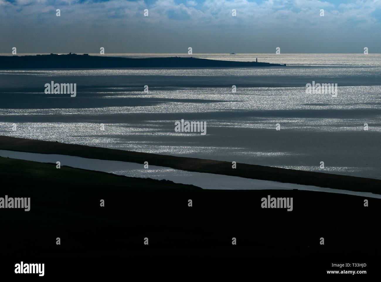 Chesil Beach on the Jurassic Coast towards Portland Bill Dorset
