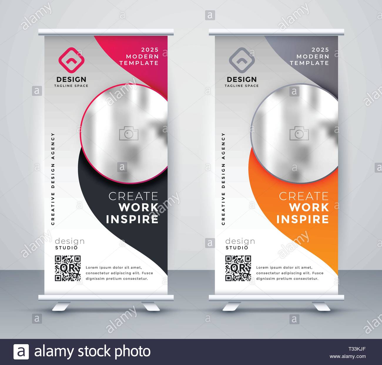 Vertical Business Rollup Banner Design Stock Vector Art