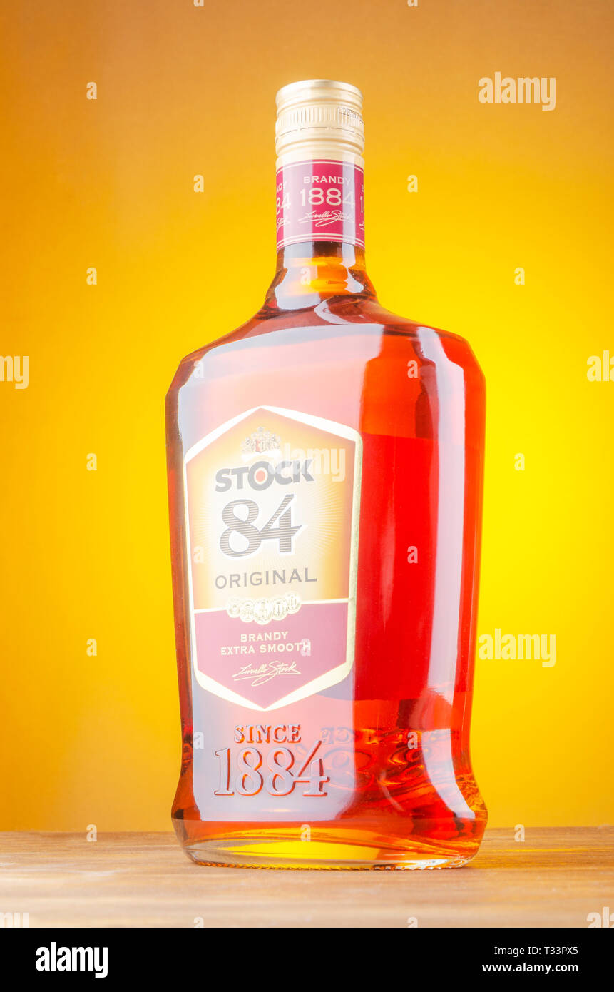 Bottle of original brandy Stock 84 Stock Photo - Alamy