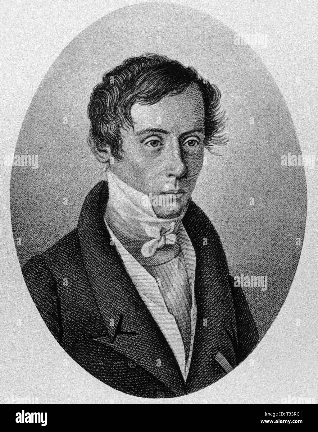 AGUSTIN FRESNEL 1788/1827, FISICO FRANCES, INVENTOR DE LA TEORIA ONDULATORIA DE LA LUZ. Stock Photo