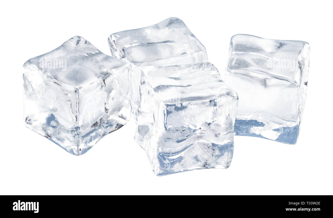 ice cubes on white background. Clipping pats Stock Photo - Alamy