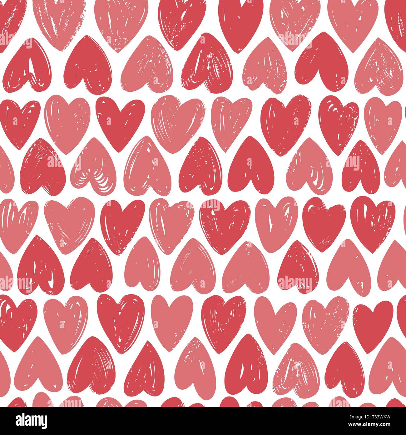 Hearts, seamless background. Love concept. Hand drawn vector illustration Stock Vector