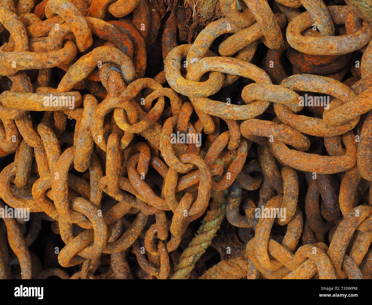 Rusted iron chains Stock Photo