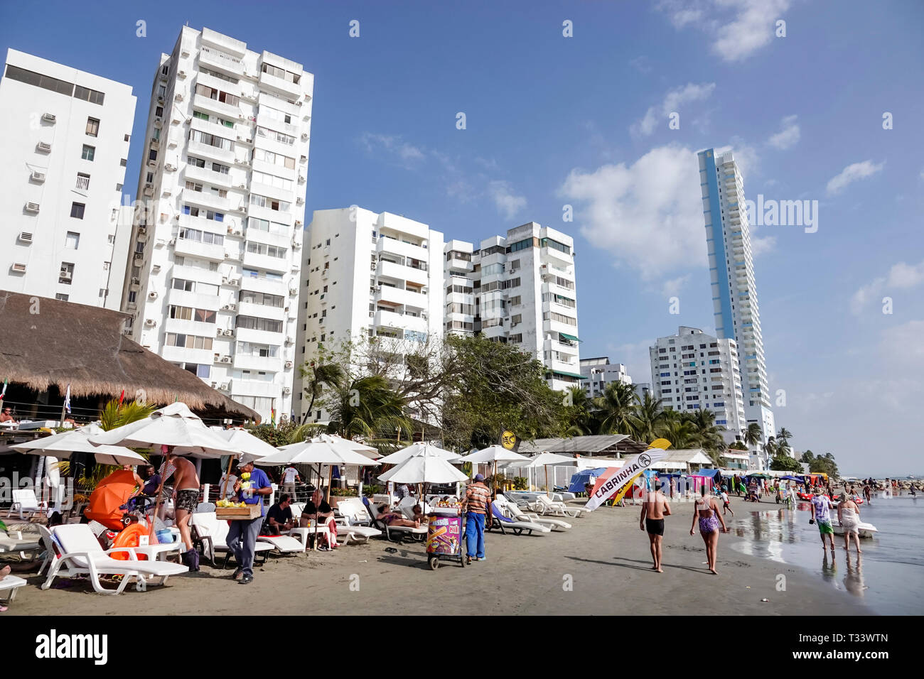 Cartagena Colombia,El Lagito,high rise skyscraper skyscrapers building buildings apartment,condominium residential apartment apartments building build Stock Photo